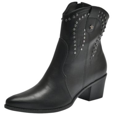 Imagem de Bota Feminina Western Salto Bloco Cano Médio Spike Via Marte