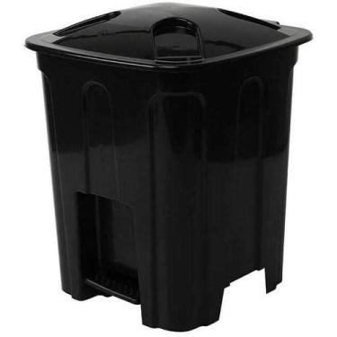Imagem de Lixeira Com Pedal Eco Nature Preto 15 Litros - Jaguar
