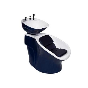 Imagem de Lavatório NEON RETRÔ Fibra - RGV Móveis para Salão, Azul Marinho/Branc