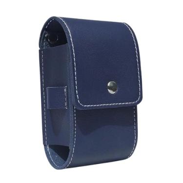 Imagem de Colaxi Bolsa de cintura para telêmetro de golfe, bolsa de PU, presente para golfista, pequena e compacta com protetor de suporte para tee, de transporte, Azul