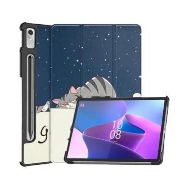 Imagem de Capa De Couro Com Suporte Tri-Folding Para Lenovo Tab P12 De 12,7 Pole