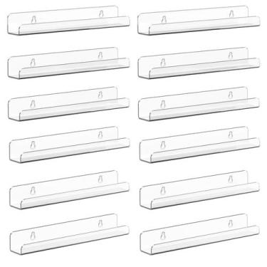 Imagem de Prateleira de discos de vinil Wall Mount Meaocer 30 cm em acrílico tra