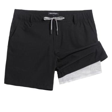 Imagem de Shorts mamagic masculinos casuais 2 em 1 de golfe com forro de compres