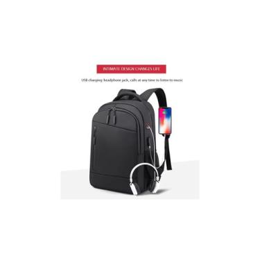Imagem de Mochila impermeável para laptop 39L com porta USB preta - Lightbek Off