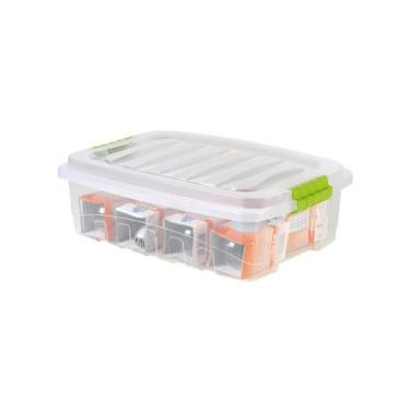 Imagem de Caixa Organizadora 26L C/Tampa Transparente Baixa - PLASUTIL