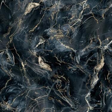 Imagem de Papel de parede preto dourado com padrão de rachaduras, 45 cm x 300 cm, papel de parede autoadesivo removível de vinil resistente à sujeira e à prova d'água para vestiário, corredor, armários