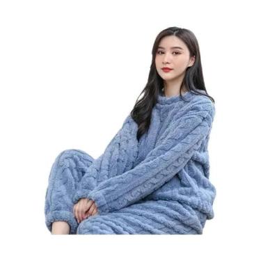 Imagem de Conjunto De Pijamas De Flanela Espessa E Quente Para O Inverno, Roupa 