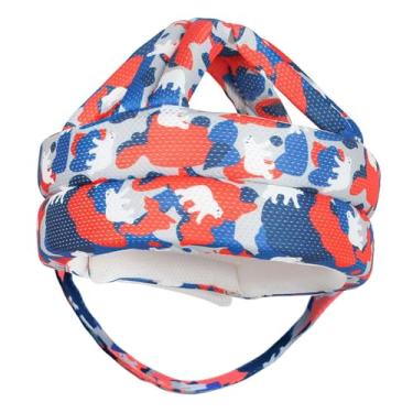 Imagem de TTETTZ Capacete de proteção infantil, boné protetor com absorção de choque para todas as estações, aprenda a andar, protetor de cabeça infantil para meninos, Vermelho Azul Branco