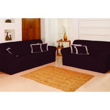 Imagem de Kit 2 Pçs Capa Protetora de Sofá Padrão 2 e 3 Lugares Adere Liso Face 