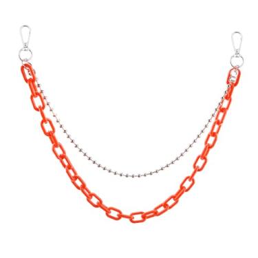 Imagem de Corrente de acrílico laranja verde neon para calças de ganga, calças, corrente rosa neon acessórios para mulheres e homens, calças de ganga, correntes em camadas, Small, Plástico, Sem Pedra Preciosa