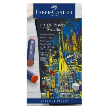 Imagem de Giz pastel oleoso com 12 cores metálicas - Faber-Castell