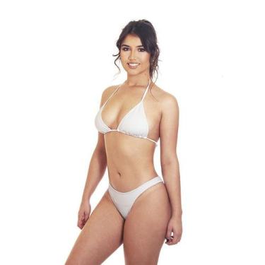 Imagem de Biquíni Cortininha Com Calcinha Fio Dental Simples Sem Bojo - Estigma,