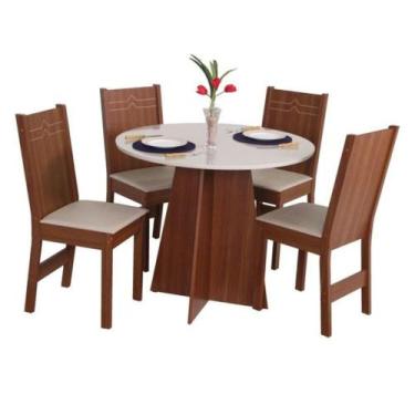 Imagem de Conjunto Mesa Redonda Paraty 4 Cadeiras - São Carlos - Moveis Sao Carl
