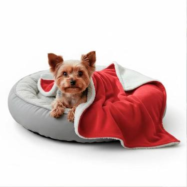 Imagem de Cobertor Manta Pet Dupla Face: Conforto para Seu Cachorro e Gato - Nov