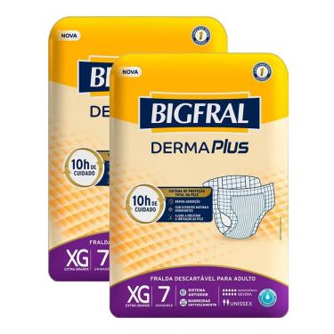 Imagem de Kit 2 Fralda Bigfral Derma Plus XG 7 Unidades