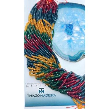Imagem de Fio de Pedra Jade Facetada Colorida 4mm - 1 Fio de 40cm - no-brand