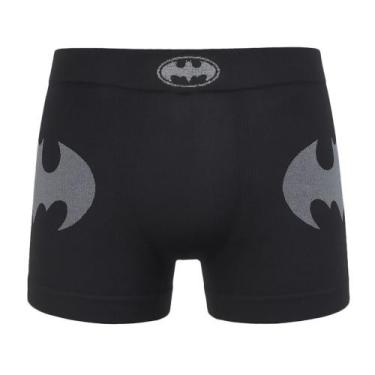 Imagem de Cueca Boxer Altomax DC Batman Infantil - Preto e Branco 6-8, Preto, 6