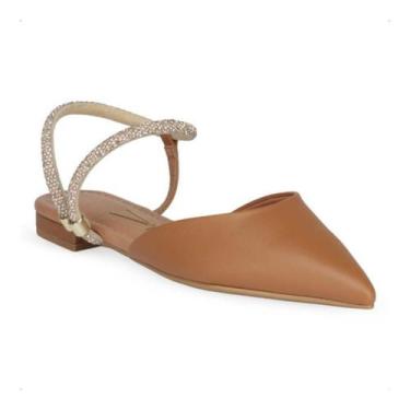 Imagem de Sandália Vizzano Strass Rasteira Conforto Feminina Brilho Cristal Slid