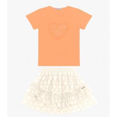 Imagem de Conjunto Blusa com Saia em viscose KhyarTrick Nick Laranja, 6, Laranja
