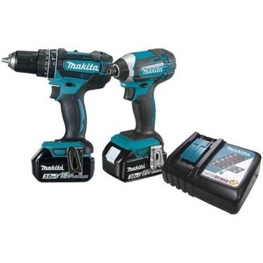 Imagem de KIT Parafusadeira e Furadeira Impacto DHP482+DTD152 Com 2 Baterias Car