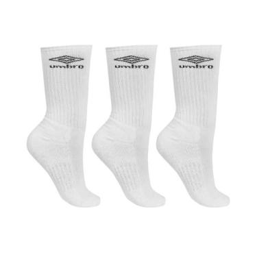Imagem de Meia umbro tripack cano longo ref u23pf00050 unissex, Branco, 43