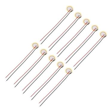 Imagem de uxcell 10 discos piezoelétricos 12 mm acústico captador transdutor microfones trigger buzzer bateria guitarra