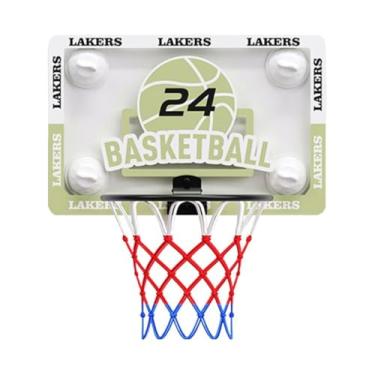 Imagem de UGPLM Cesta de basquete Jogos de brinquedos Dobrável Economia de espaço Portátil Ventosa Montagem na parede para Quintal Dormitório Esportes Porta, Pequeno