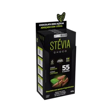 Imagem de Kit com 6 Tabletes de Chocolate 55% Cacau Zero Açúcar Zero Lactose de 70g cada - Stévia Choco