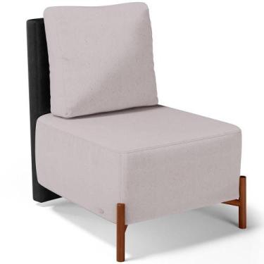 Imagem de Poltrona Decorativa Living Pés Madeira Hungria L02 material sintético 