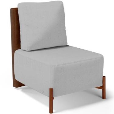 Imagem de Poltrona Decorativa Living Pés Madeira Hungria L02 material sintético 