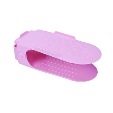 Imagem de Kit Organizador De Sapatos ReforçAdo (10 Ou 20 Unidades) - Com 3 Alturas ReguláVeis, Para TêNis E Saltos(Rosa,10)
