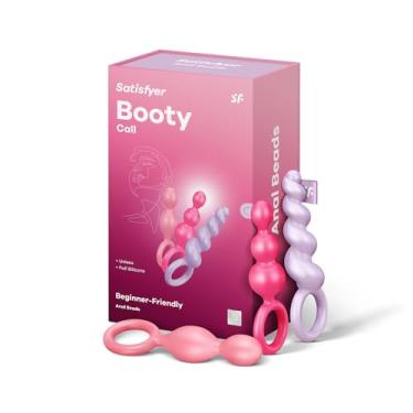 Imagem de Satisfyer Booty Call Plugues Anais Conjunto de 3 Peças - Butt Plug, Anal Dildo, 3 Estruturas Diferentes, Silicone Macio, Diâmetro Aumentando, Anel de Retenção - Ideal para Iniciantes e Treinamento Anal (Rosa/Roxo)
