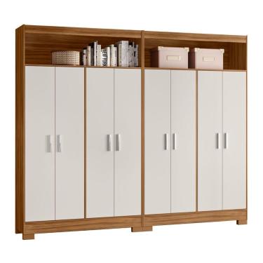Imagem de Armário Multiuso Duplo Nt4030 8 Portas Freijó/off White Notável Móveis Freijó/off White