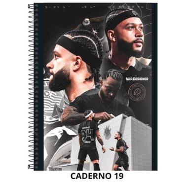 Imagem de Caderno corinthians capa dura - 1 matéria - 80 folhas - grande - Janda