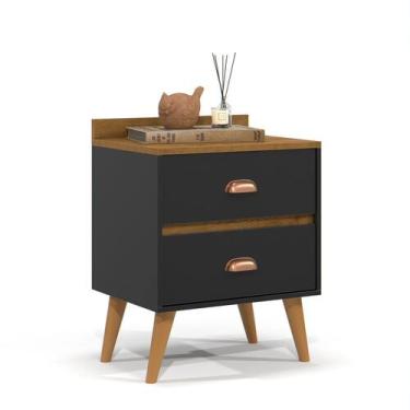 Imagem de Mesa De Cabeceira 2 Gavetas Criado Para Quarto Decoração Com prateleir