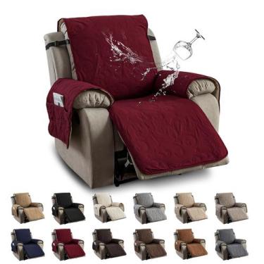Imagem de Capa de cadeira reclinável YUEANG 100% impermeável vinho tinto