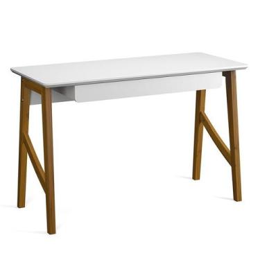 Imagem de Escrivaninha Taurus Quarto Escritório 1 Gaveta - Patrimar, Branco