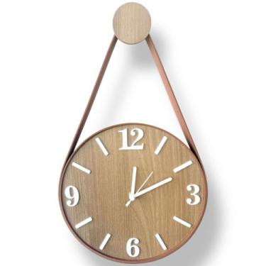 Imagem de Relógio Parede Adnet Freijó,Cardinais BRANCOS M1, disponivel 3 tamanho