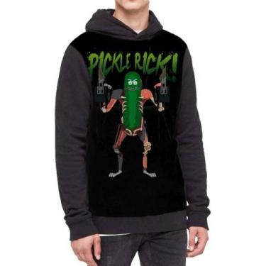 Imagem de Moletom Com Capuz Rick And Morty Pickle Rick Ref:647 - smoke, Preto, P