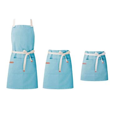 Imagem de Avental Azul Cintura Algodao Cafeteria Bar Vegano 3un