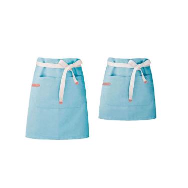 Imagem de Avental Azul Cintura Algodao Restaurante Bar Vegano 2un