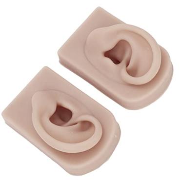 Imagem de XUXHOU Modelo de Orelha Reutilizável para Prática de Piercing de Orelha, Material de Silicone de 2 Peças, Tamanho Compacto para Institutos de Treinamento de Beleza, Produtos Amplificadores Auditivos