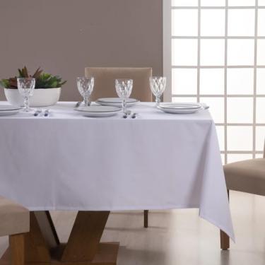 Imagem de Toalha de Mesa Branca Lisa 4 Lugares 1,40m X 1,40m com Bainha
