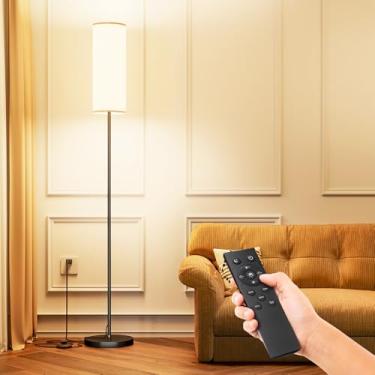 Imagem de Keepsmile Candeeiros de LED para sala de estar, luminária de chão regulável com controle remoto, lâmpada alta personalizada para quarto com lâmpada LED de 12 W, poste de luz com interruptor de pé