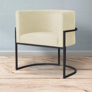 Imagem de Kit 2 Poltronas Decorativa Escritório Luna Suede Base Preta - Straso M