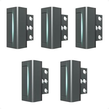 Imagem de GreaTalent Trava de reforço de porta de segurança doméstica à prova de crianças, adiciona alta segurança à casa evita entrada não autorizada, acabamento de construção de alumínio, trava de moldura