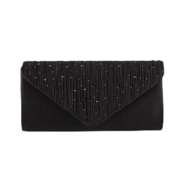 Imagem de Bolsas de mão femininas pretas bolsas transversais pretas bolsas de noite para mulheres formal noite clutch, Preto, Medium