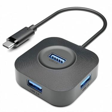 Imagem de Hub USB C, hub USB 3.0 de 4 portas com transferência de dados de 5 Gbps, divisor USB C para MacBook tipo C, Mac Pro, iMac, Surface, XPS, pen drive, HDD móvel