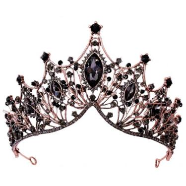 Imagem de Coroas de rainha barrocas de cristal para casamento, coroas e tiaras com strass, acessórios de cabelo de noiva para mulheres