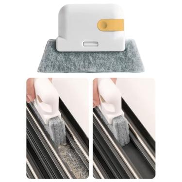 Imagem de Ferramenta de limpeza de peitoril de janela, escova de limpeza multifuncional para uso doméstico, limpador de trilhos de porta deslizante 3 em 1, peitoril, linhas de azulejos, obturador, aberturas de